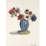 †Daphne JAMESON (b.1942), Watercolour, Still life - Anemones in a Vase, Signed, 13.5" x 9.75" (34.