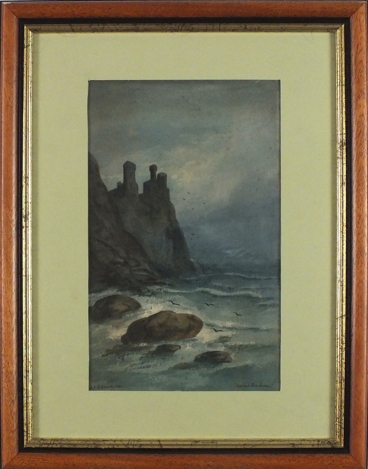 E* J* B* EVANS (Active 1900-1920), Watercolour, 'Castel San Juan' - stone fortress viewed from - Image 2 of 2