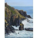 Yvonne BURDEKIN (b.1943), Pastel, Crashing Waves, Lizard Point (Cornwall), Signed, Framed &