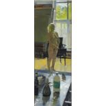 Ken HOWARD (b.1932), Oil on canvas, 'Sarah at Oriel' - Model in the artist's studio, Inscribed &