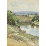 †Samuel John Lamorna BIRCH (1869-1955), Pair of watercolours, Lake landscapes with a glimpse of the