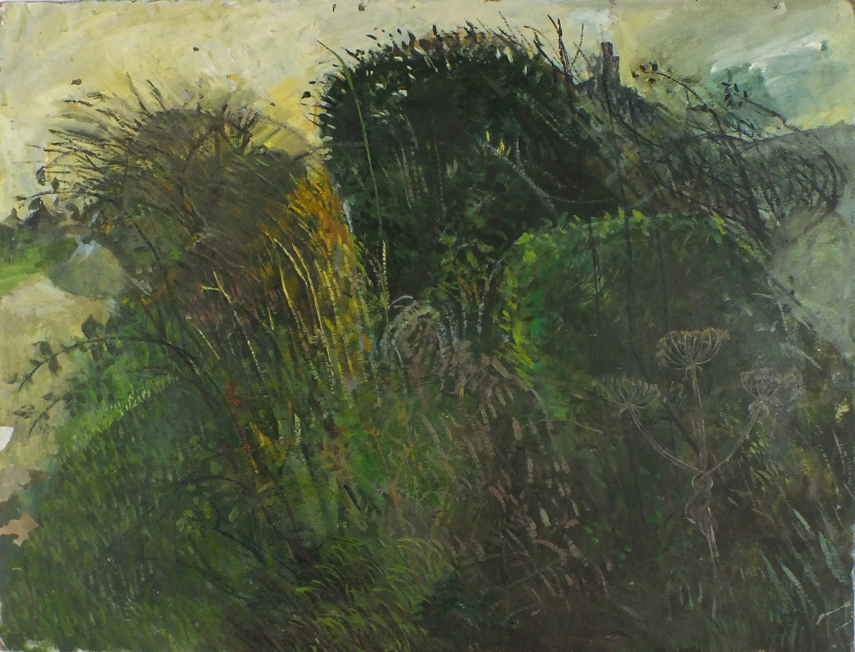 Pat ALGAR (1939-2013), Oil on board, Autumn Landscape, Study of a seated nude to verso and Studio