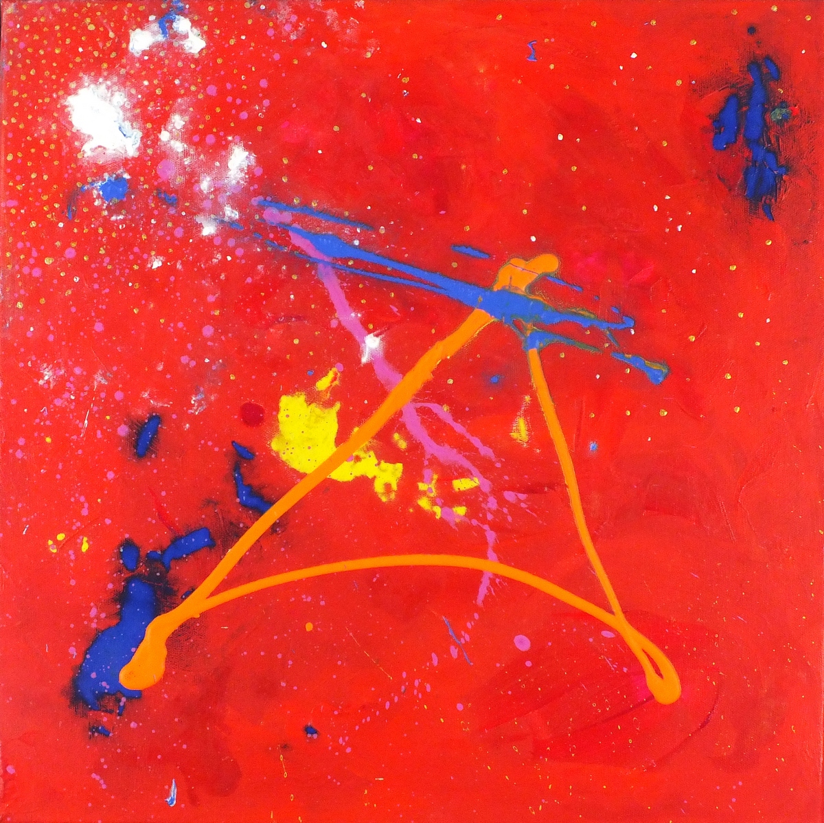 Chris BILLINGTON (b.1955), Acrylic on canvas, 'Fire of Transformation', Inscribed, signed & dated