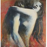 Richard Lannowe HALL (b.1951), Mixed media on board, 'Heart's Desire' - The Lovers, Unsigned, 35.25"