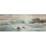 Ernest STUART (Exhibited 1889-1915), Watercolour, Breakers on an Incoming Tide, Cornwall, Signed,