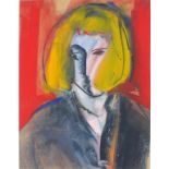 †Mary STORK (1938-2007), Mixed Media - Pastel and Gouache, 'Alter Ego' - self portrait of the artis