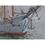 †Arthur Royce BRADBURY (1892-1977), Gouache, 'Black Rena' - study of a Tall Ship, Inscribed to