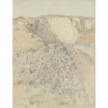 †Samuel John Lamorna BIRCH (1869-1955), Pencil & wash, 'Granite' - Quarry, Lamorna, Inscribed,