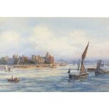 Late 19th / Early 20th Century English School, Watercolour, View of Hampton Court Palace from the