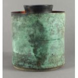 † John BEDDING (b.1947), A large lidded hand thrown Earthenware Jar & Lid. The 'Copper raku' with