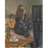 Pat ALGAR (1939-2013), Oil on board, Self portrait of the artist, Inscribed & Studio Stamp to verso,