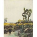 John Gutteridge SYKES (1866-1941), Watercolour, Rural River Landscape, Inscribed to verso, Unsigned,