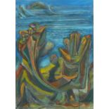 Clive DANIELS (20th/21st C. Penwith Society of Artists), Pastel, 'Cape Cornwall', Signed to verso,