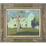 †Gyrth RUSSELL (1892-1970), Oil on board, 'Penmon Priory' near Bangor, North Wales, Inscribed to