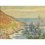 †Elizabeth Lamorna KERR (1905-1990), Watercolour, Lamorna Cove - Carn Du, Signed in pencil, 6.25" x