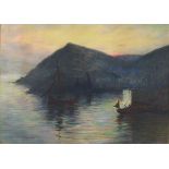 Herbert E. BUTLER (1861-1931), Pastel & watercolour, Fishermen setting off at first light,