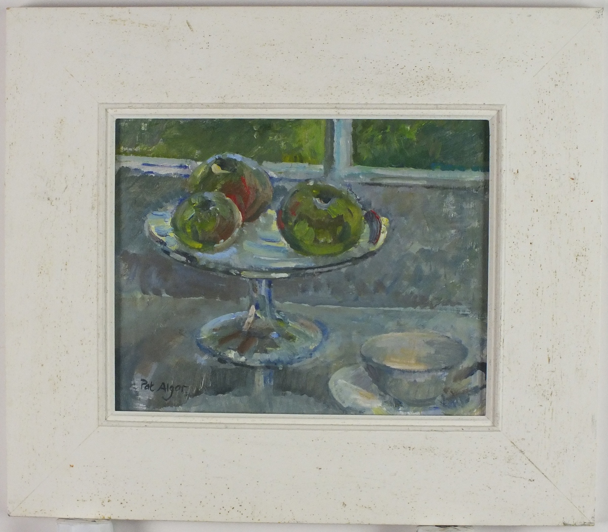 Pat ALGAR (1939-2013), Oil on board, Still life - 'Green Apples', Inscribed & Studio Stamp to verso, - Image 2 of 2