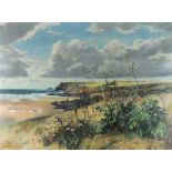 † Stewart LOWDON (b.1932), Oil on canvas, Pentire Point from New Polzeath Beach, Signed & dated (