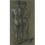 †Hyman SEGAL (1914-2004), Charcoal & chalk, Standing Male Nude, Signed, Framed & glazed, 24.5" x