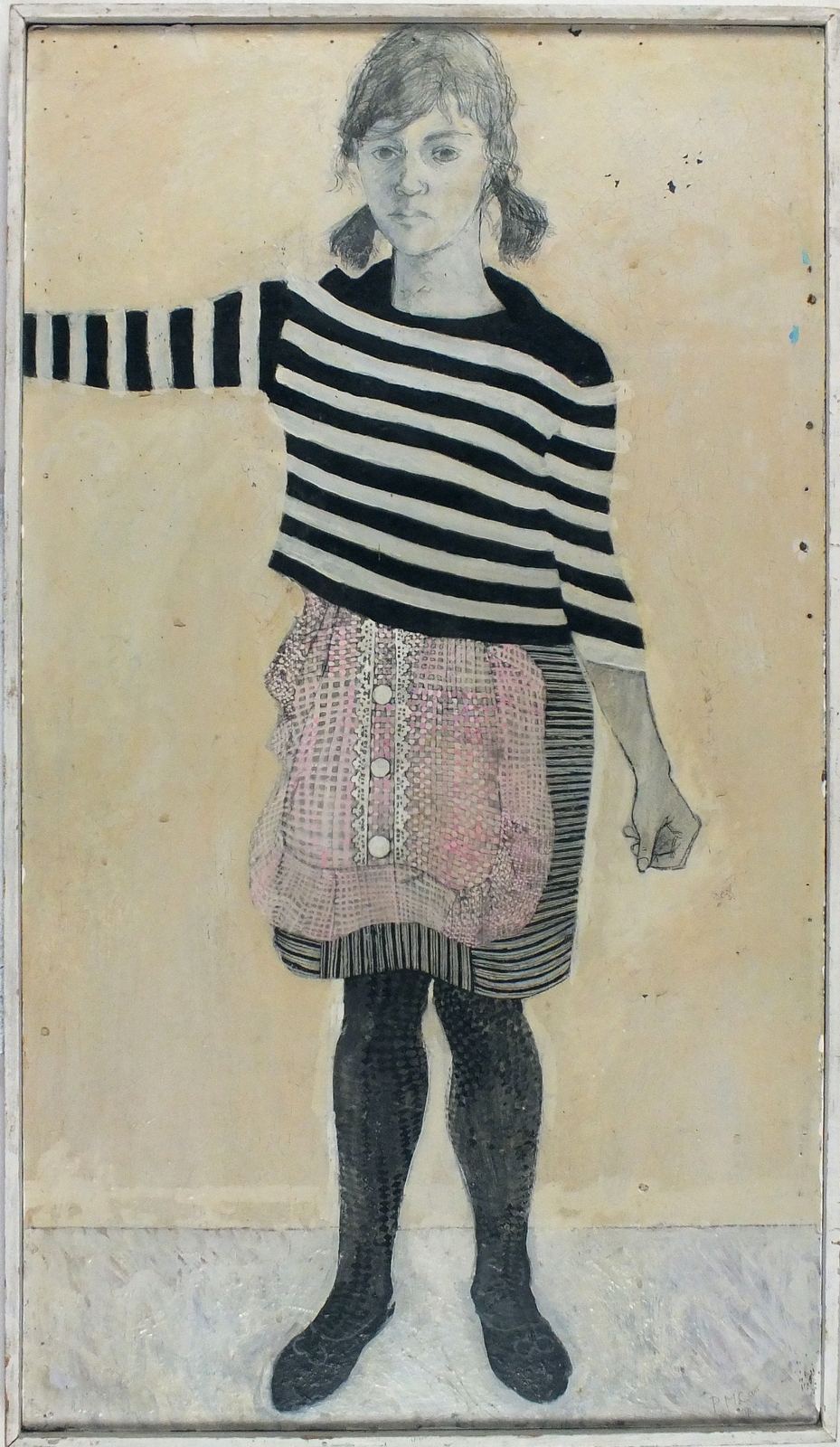 Pat ALGAR (1939-2013), Mixed media, gouache, pencil, ink & oil on board, Self portrait of the artist - Image 2 of 2