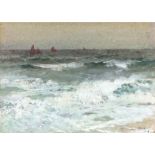 †Samuel John Lamorna BIRCH (1869-1955), Watercolour plus body colour, Fishing Fleet Offshore,