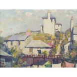 †Gyrth RUSSELL (1892-1970), Oil on canvas board, 'Near Topsham Devon 1935' - washday, Inscribed