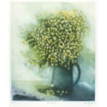 †Annette JOHNSON (20th / 21st Century), Limited edition colour etching, 'Camomile', Inscribed,
