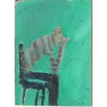†Andrew LITTEN (b.1970), Mixed media on card, 'A Smoker', (1993) , Signed in pencil, 5.5" x 4" (13.9