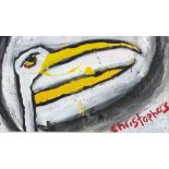 †Julian CHRISTOPHERS (b.1964), Acrylic on board, Angry Seagull, Signed, 4.75" x 8.25" (12cm x