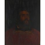 19th Century Continental School, Oil on board, Head & shoulder portrait of St Francis Xavier, Inscr