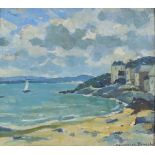 Constance BRADSHAW (British 1973-1961) Sandy Bay, Oil on board, Signed lower right, 13" x 15" (