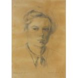 Isobel HEATH (1907-1989), Self Portrait as a young woman, pencil, signed titled, 16.5"  x 13.75 (