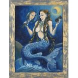 Gino BATTAGLIA (Italian/British b.1954) 'The Mermaid', Acrylic on canvas board, Signed,