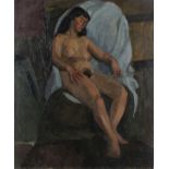 Marjorie SHERLOCK (British 1897-1973) Portrait of a dozing Female Nude, Oil on canvas, Portrait of a