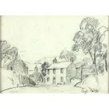 Hugh E. RIDGE (British 1899-1976) 'Place in the Country' - Cottages in a Rural Village, Pencil