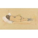 Raphael KIRCHNER (Austrian 1876-1917), Nude Recumbent, Pencil and watercolour, 10.25 x 18.25" 26cm x