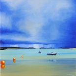 Martin BOWIE (British b.1971) 'Storm Over Scillies', Oil on canvas, Signed bottom right, 16" x