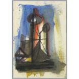 Reginald James LLOYD (British b.1926) 'Totem', Watercolour, Titled & dated 1960 verso, Signed &