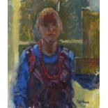 Pat ALGAR (British 1939 - 2013) Self Portrait, Oil on board, Signed and dated 2010 verso, Signed