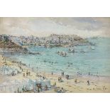 William Edward RILEY (British 1852-1937) Porthminster Beach and the Harbour, St.Ives, Cornwall,