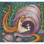 Elizabeth Rosemary ZIAR (British 1919-2003) 'Birth of Venus', Gouache, Signed & titled verso, Signed