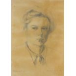 Isobel HEATH (British 1907-1989), Self Portrait as a young woman, Pencil, Signed & titled, 16.5"