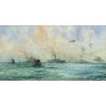 William Minshall BIRCHALL (British 1884-1941), 'Searching for Submarines', Watercolour, Signed,