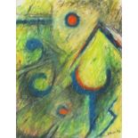 Colin DAVIES (20th Century British School) Untitled abstract, Crayon, Signed & dated (19)96 to lower