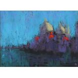 Robin PICKERING (British b. 1945) 'Evening Sun Santa Maria della Salute (Venice)', Pastel, Signed,