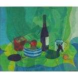 Horas KENNEDY (British 1917-1997) 'Still Life with Cornish Bowl', Oil on board, Signed & titled