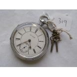 Antique silver gents pocket watch by Moore Blackburn