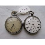 Gents silver cased pocket watch by Samuel also a metal example