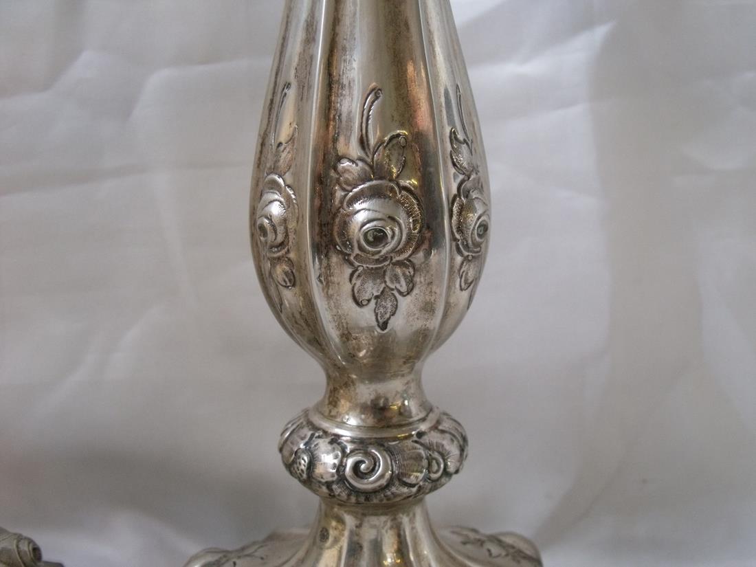 19THC AUSTRO HUNGARIAN TALL CANDLE sticks with baluster shaped stems & moulded bases embossed with - Image 3 of 5