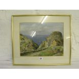 H Williams 1973 – Cornish coast at Tintagel 10” x 14” signed and dated